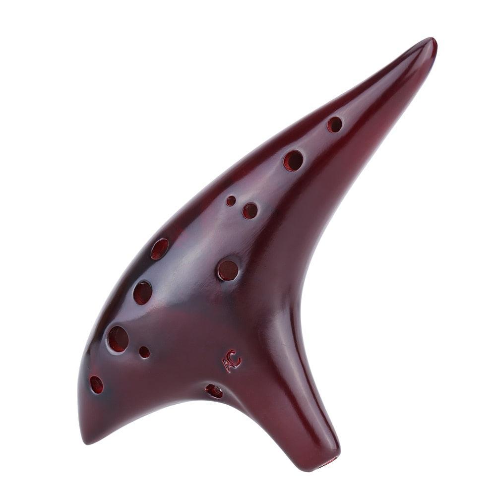 12 Hole Alto C Ocarina Flute Smoked Burn - HLURU.SHOP