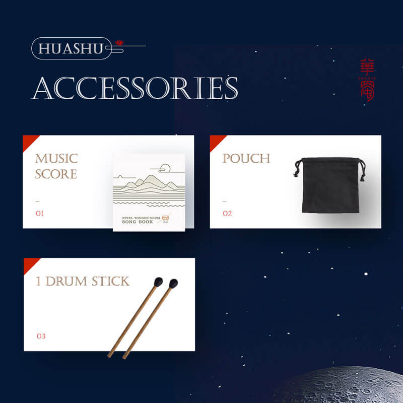 HLURU 6 Inch 11 Notes D Tone Harmonic Disc Mini Carbon Steel Tongue Drum Pocket Drum For Beginners