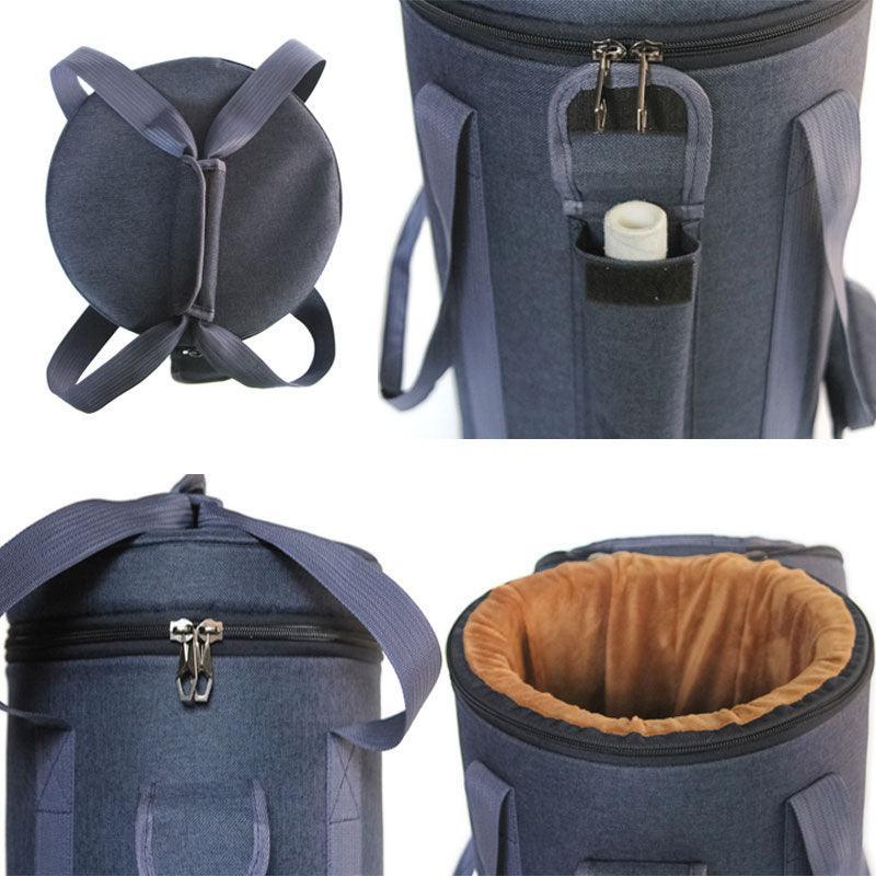 Blue Carry Bag Case For Crystal Bowls With Handle & Crystal Singing Chalice, Anti-collision protection Bag