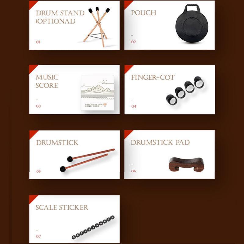 HLURU Huashu Upgrade Lotus 13'' 15 Töne D-Ton Zungentrommel aus Kohlenstoffstahl