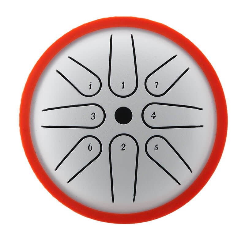HLURU 4 Inch 8 Notes C Tone Mini Carbon Steel Tongue Drum Pocket Drum For Beginners