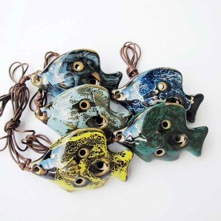 Cute Fish Ocarina 6 Hole Ocarina Alto C Pendant Ocarina Instrument Gift - HLURU.SHOP