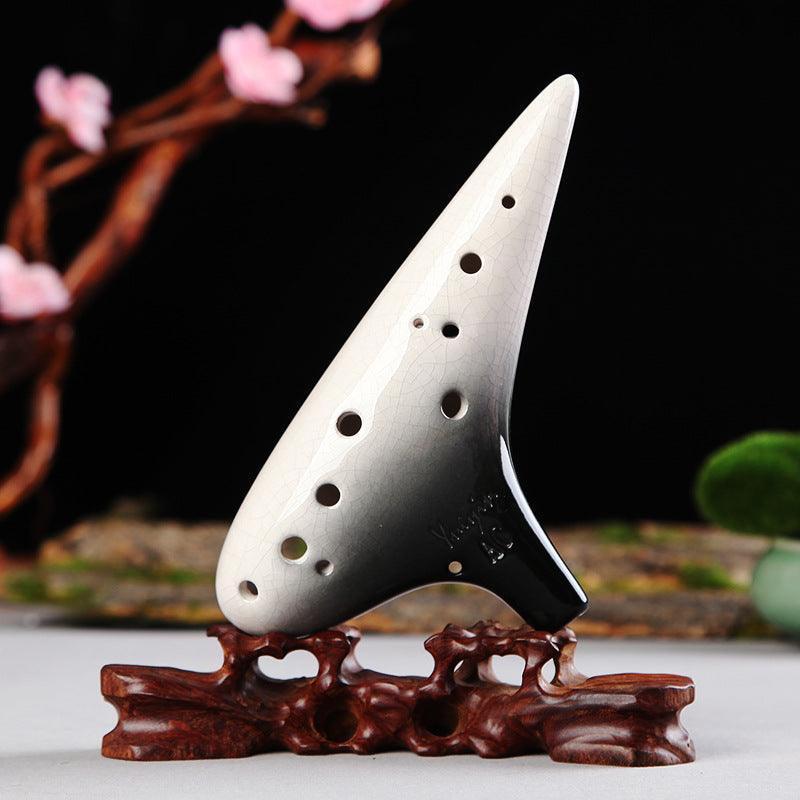 Gradient 5 Colors 12 Hole Ocarina Tenor Alto C Ceramic Ocarina Instrument - HLURU.SHOP