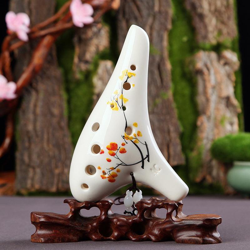 Painted 12 Hole Ocarina Alto C Clay Ocarina Instrument For Beginner - HLURU.SHOP