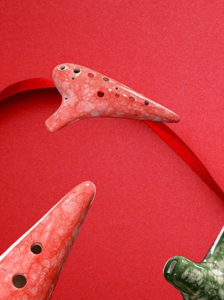 Starry Sky Marbling 12 Hole Alto C Ocarina Ceramic Flute - HLURU.SHOP