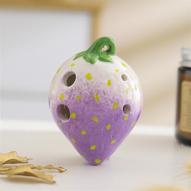 Strawberry Ocarina 6 Hole Pendant Ocarina Alto C Instrument Gift For Beginner - HLURU.SHOP