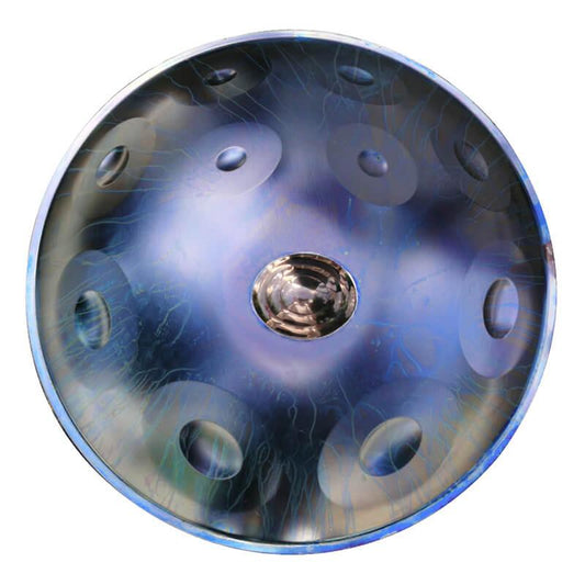 AS TEMAN Handpan Starlight 11 Notes D Minor Scale Blue hangdrum with gift set - HLURU.SHOP