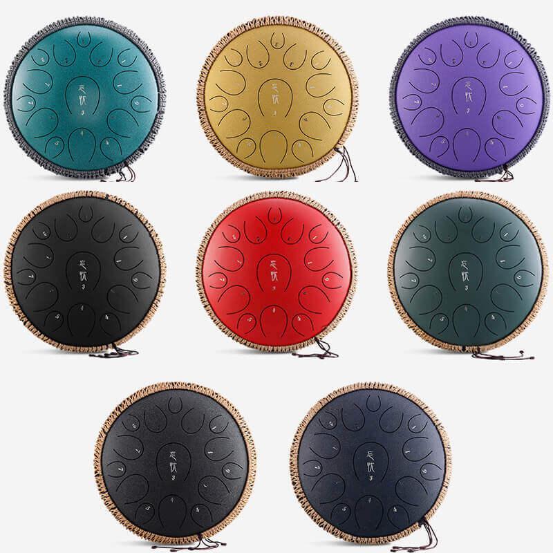 HLURU Huashu Forget-Sad Upgrade Lotus 2TH Generation 14 Inches 15 Notes C Major Carbon Steel Tongue Drum - HLURU.SHOP