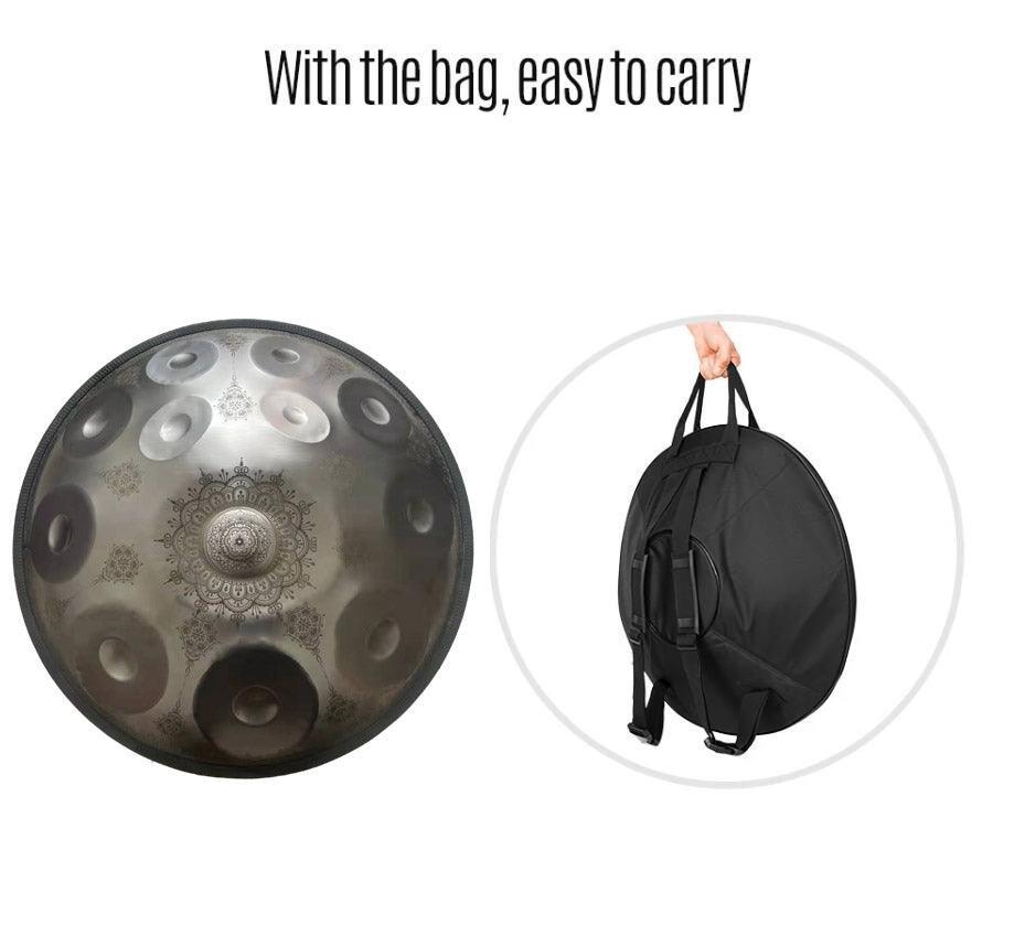 MiSoundofNature Mandala Pattern Stainless Steel Handpan Drum High-end 22 Inch 12 Notes D Minor Kurd Celtic Scale / C Major, Available in 432 Hz and 440 Hz - HLURU.SHOP