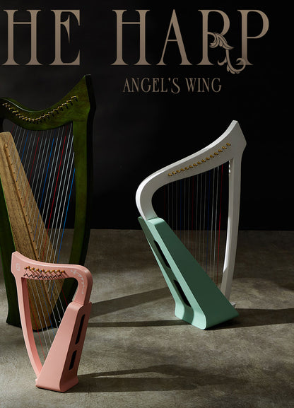 Hluru Musical Harp Paulownia wood Instrument 8/15/19 String Lyre Angel Wings