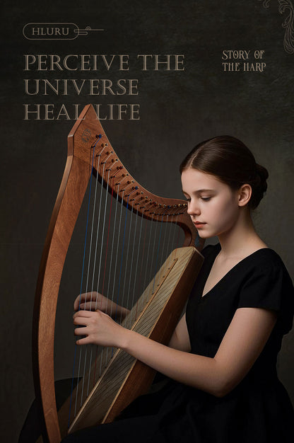 Hluru Musical Harp Paulownia wood Instrument 8/15/19 String Lyre Angel Wings