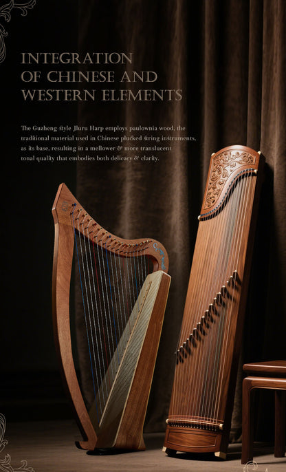 Hluru Musical Harp Paulownia wood Instrument 8/15/19 String Lyre Angel Wings
