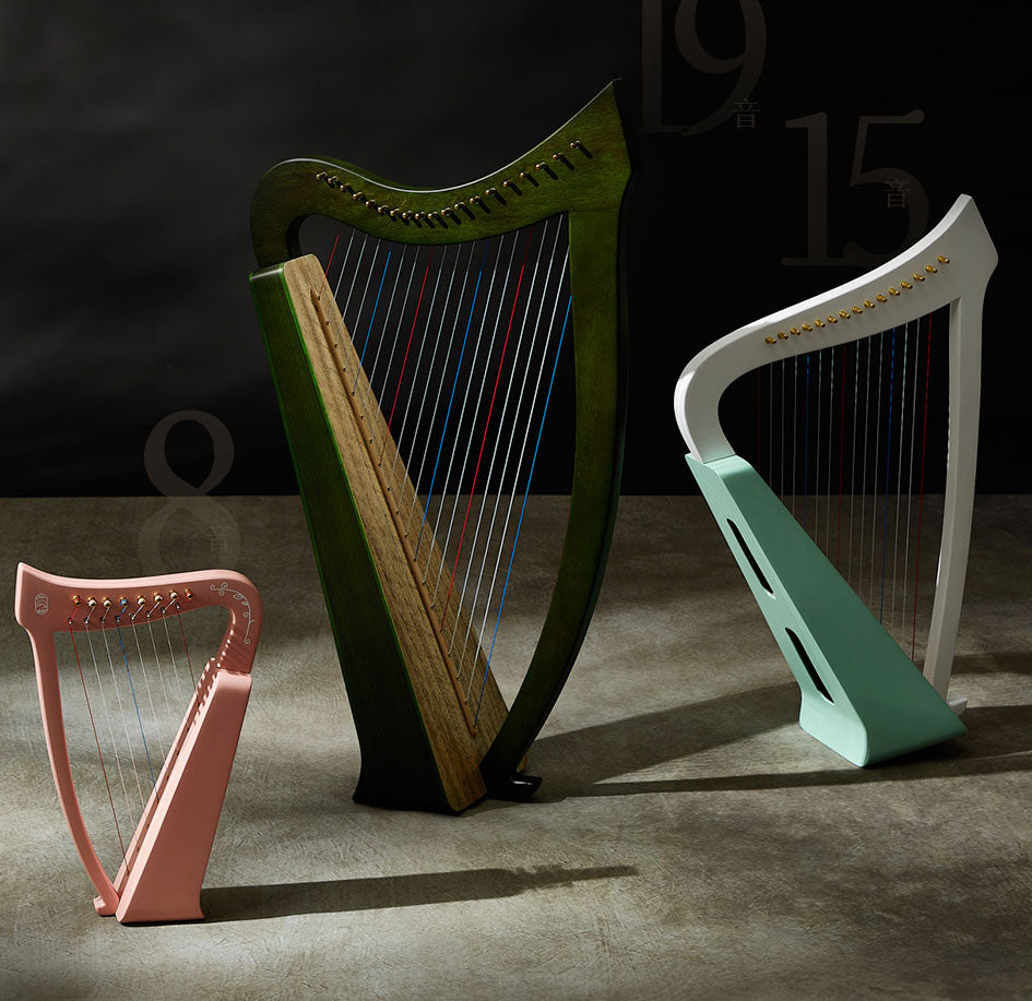 Hluru Musical Harp Paulownia wood Instrument 8/15/19 String Lyre Angel Wings