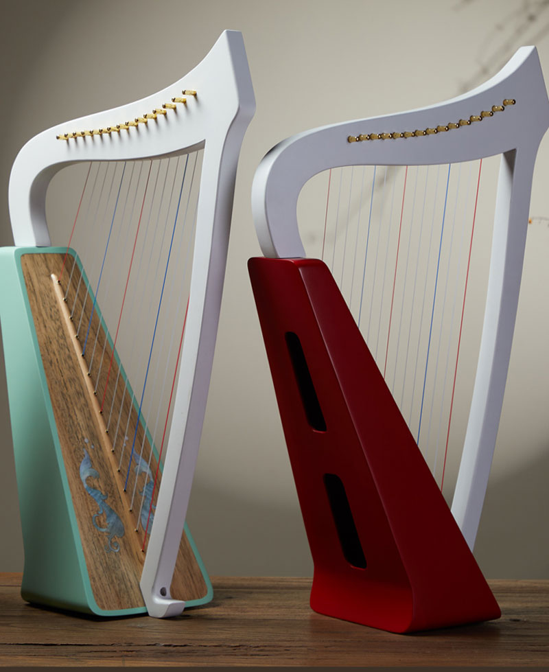 Hluru Musical Harp Paulownia wood Instrument 8/15/19 String Lyre Angel Wings