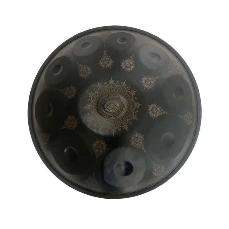 MiSoundofNature Handpan Drum Handmade Kurd / Celtic Scale D Minor 22 Inch 10 Notes, Available in 432 Hz and 440 Hz, Featured High-end Nitride Steel Percussion Instrument - Laser engraved Mandala pattern. Never fade. - HLURU.SHOP