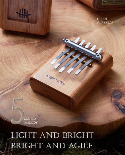 HLURU 5 & 9 Keys Flat Kalimba Thumb Piano, Cherry Wood D Minor / A Minor /  D Amara / Pentatonic /  G Major / G Minor / F Major Kalimba Instrument