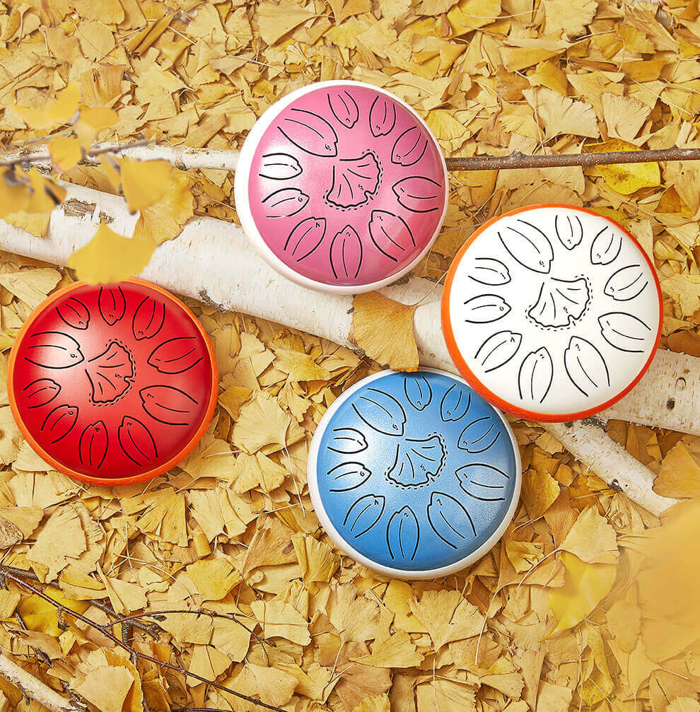 HLURU Huashu Upgrade Lotus Carbon Steel Tongue Drum 6'' 11 Tone D Dur - 6 Zoll / 11 Noten