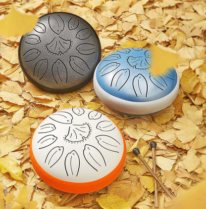 HLURU Huashu Upgrade Lotus Carbon Steel Tongue Drum 6'' 11 Tone D Dur - 6 Zoll / 11 Noten