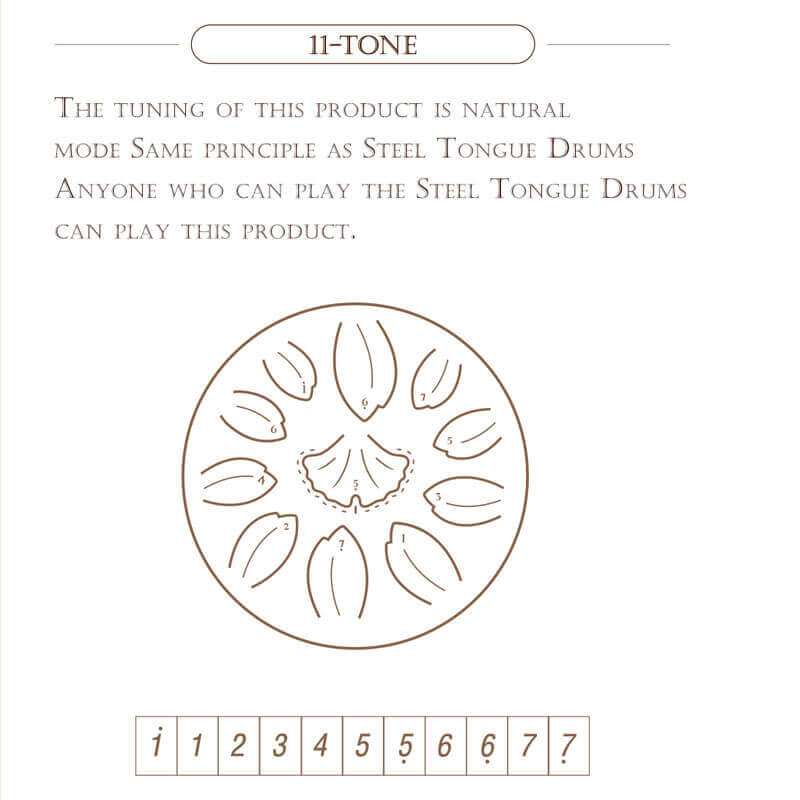 HLURU Huashu Upgrade Lotus Carbon Steel Tongue Drum 6'' 11 Tone D Dur - 6 Zoll / 11 Noten