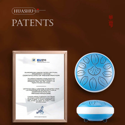 HLURU Huashu Upgrade Lotus Carbon Steel Tongue Drum 6'' 11 Tone D Dur - 6 Zoll / 11 Noten