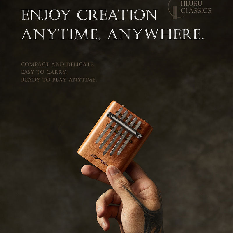 HLURU 5 & 9 Keys Flat Kalimba Thumb Piano, Cherry Wood D Minor / A Minor /  D Amara / Pentatonic /  G Major / G Minor / F Major Kalimba Instrument