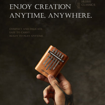 HLURU 5 & 9 Keys Flat Kalimba Thumb Piano, Cherry Wood D Minor / A Minor /  D Amara / Pentatonic /  G Major / G Minor / F Major Kalimba Instrument