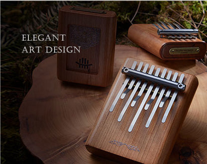 HLURU 5 & 9 Keys Flat Kalimba Thumb Piano, Cherry Wood D Minor / A Minor /  D Amara / Pentatonic /  G Major / G Minor / F Major Kalimba Instrument