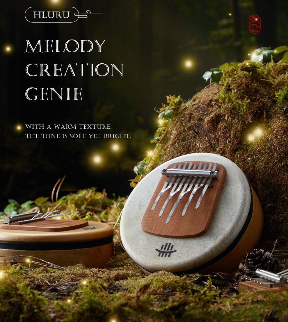 HLURU 5 & 9 Keys Flat Kalimba Thumb Piano, Cherry Wood D Minor / A Minor /  D Amara / Pentatonic /  G Major / G Minor / F Major Kalimba Instrument