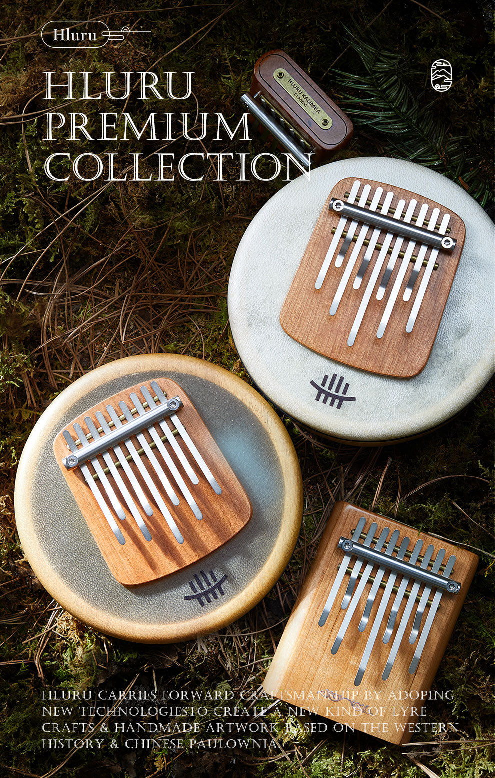 HLURU 5 & 9 Keys Flat Kalimba Thumb Piano, Cherry Wood D Minor / A Minor /  D Amara / Pentatonic /  G Major / G Minor / F Major Kalimba Instrument