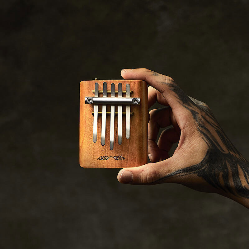 HLURU 5 & 9 Keys Flat Kalimba Thumb Piano, Cherry Wood D Minor / A Minor /  D Amara / Pentatonic /  G Major / G Minor / F Major Kalimba Instrument