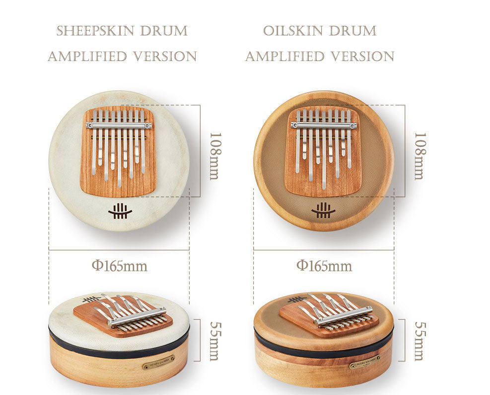 HLURU 5 & 9 Keys Flat Kalimba Thumb Piano, Cherry Wood D Minor / A Minor /  D Amara / Pentatonic /  G Major / G Minor / F Major Kalimba Instrument