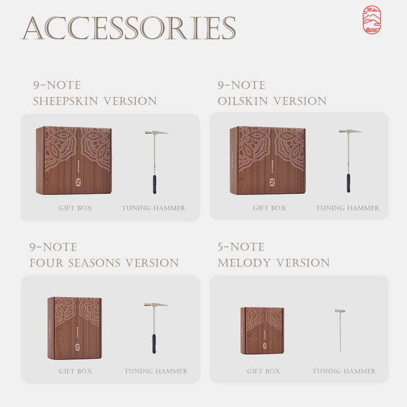 HLURU 5 & 9 Keys Flat Kalimba Thumb Piano, Cherry Wood D Minor / A Minor /  D Amara / Pentatonic /  G Major / G Minor / F Major Kalimba Instrument