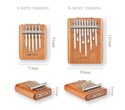 HLURU 5 & 9 Keys Flat Kalimba Thumb Piano, Cherry Wood D Minor / A Minor /  D Amara / Pentatonic /  G Major / G Minor / F Major Kalimba Instrument
