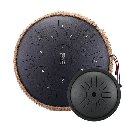 Buy One Get One Free - HLURU Tongue Drum Flagship Duo - Titanium Steel 14" 15 Note Flagship + 6" 8 Note High Pitch Extension Tongue Drum [Engravable]