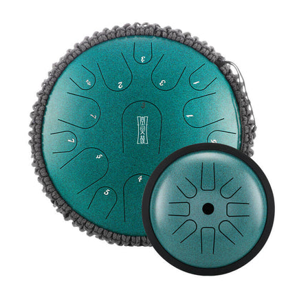 Buy One Get One Free - HLURU Tongue Drum Flagship Duo - Titanium Steel 14" 15 Note Flagship + 6" 8 Note High Pitch Extension Tongue Drum [Engravable]