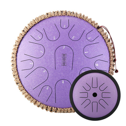 Buy One Get One Free - HLURU Tongue Drum Flagship Duo - Titanium Steel 14" 15 Note Flagship + 6" 8 Note High Pitch Extension Tongue Drum [Engravable]