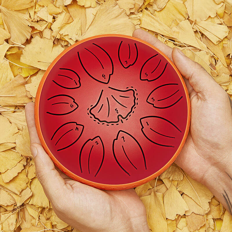 HLURU Huashu Upgrade Lotus Carbon Steel Tongue Drum 6'' 11 Tone D Dur - 6 Zoll / 11 Noten