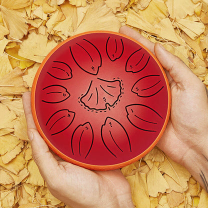 HLURU Huashu Upgrade Lotus Carbon Steel Tongue Drum 6'' 11 Tone D Dur - 6 Zoll / 11 Noten