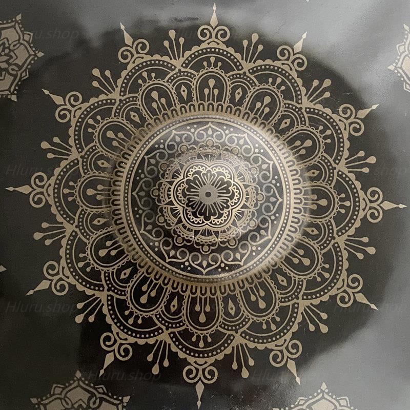 Handpan Drum Handmade Kurd / Celtic Scale D Minor 22 Inch 10 Notes, Available in 432 Hz and 440 Hz, Featured High-end Nitride Steel Percussion Instrument - Laser engraved Mandala pattern. Never fade.