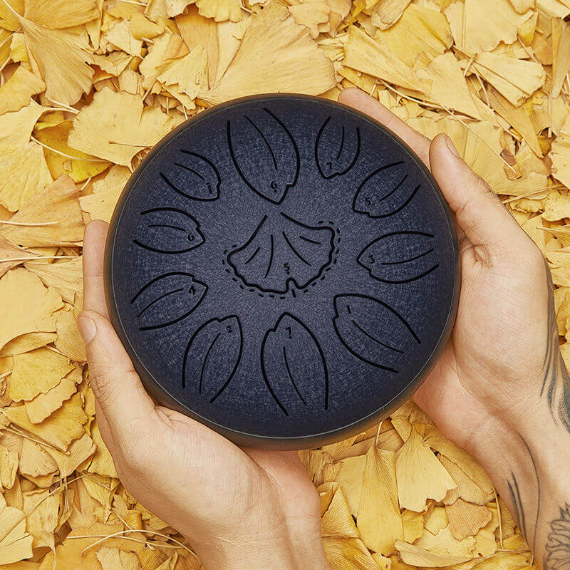 HLURU Huashu Upgrade Lotus Carbon Steel Tongue Drum 6'' 11 Tone D Dur - 6 Zoll / 11 Noten