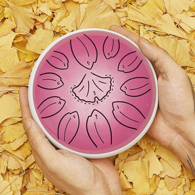 HLURU Huashu Upgrade Lotus Carbon Steel Tongue Drum 6'' 11 Tone D Dur - 6 Zoll / 11 Noten