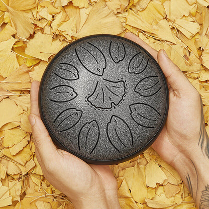 HLURU Huashu Upgrade Lotus Carbon Steel Tongue Drum 6'' 11 Tone D Dur - 6 Zoll / 11 Noten