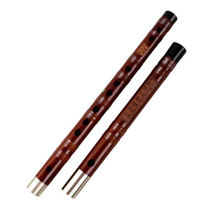 Brown Bamboo Flute Dizi Handmade Aged Bamboo Separable Traditional Chinese Instrument - HLURU.SHOP