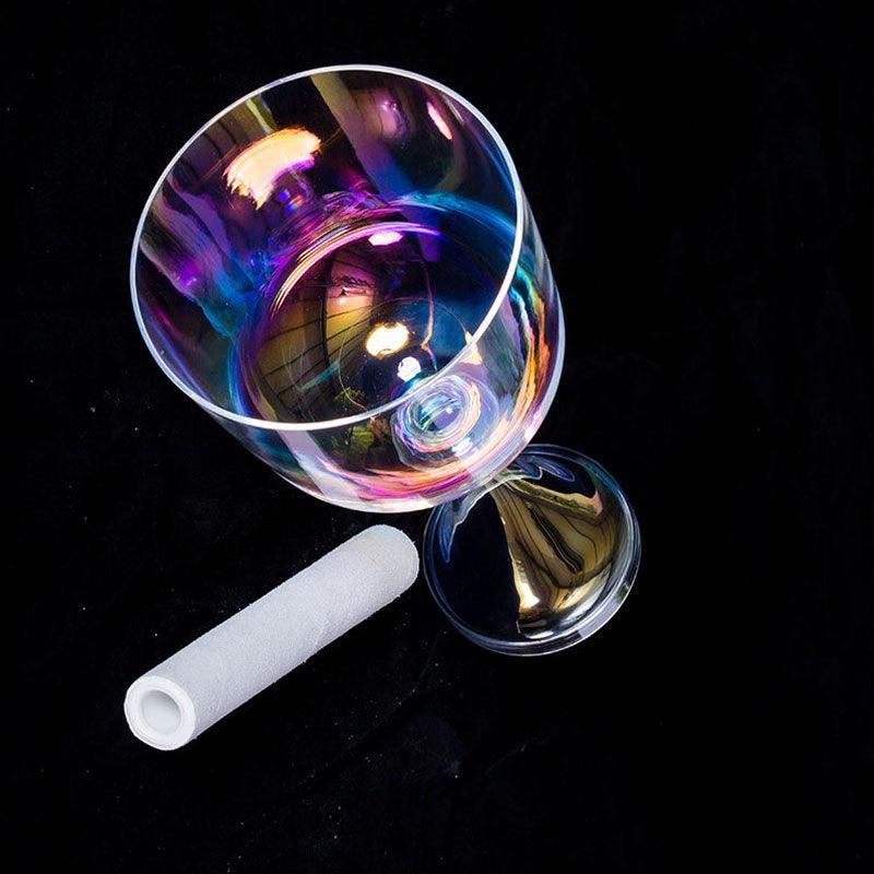 Colorful Clear Chalice Singing Bowl Rainbow Crystal Bowls For Yoga Meditation - HLURU.SHOP