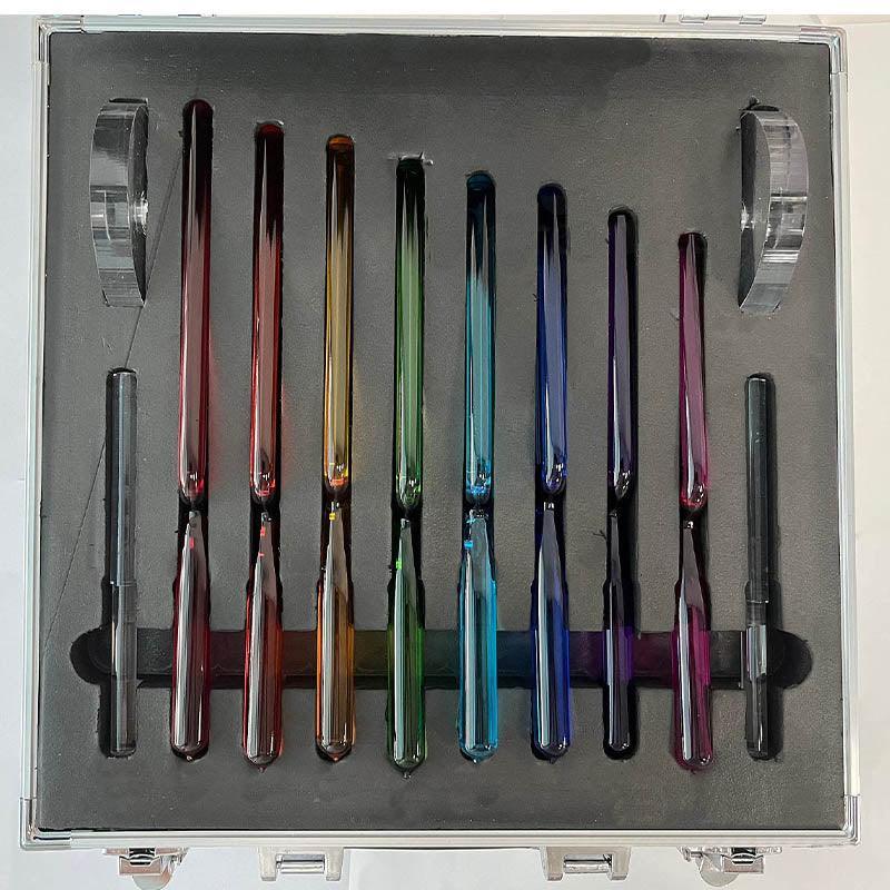 Customized Crystal Singing Tuning Fork Quartz Set Clear Colorful For Sound Healing Chakra Meditation - HLURU.SHOP