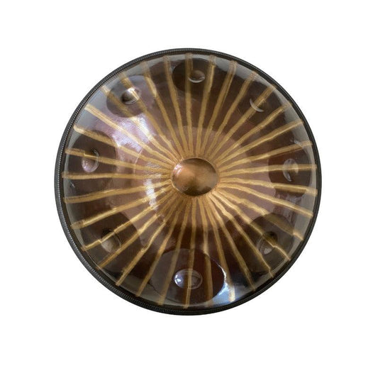Customized MiSoundofNature Sun God C Major 22'' 9/10/12 Notes High-end 1.2mm Stainless Steel Handpan Drum, Available in 432 Hz and 440 Hz - Severe Quenching Heat Treatment - HLURU.SHOP