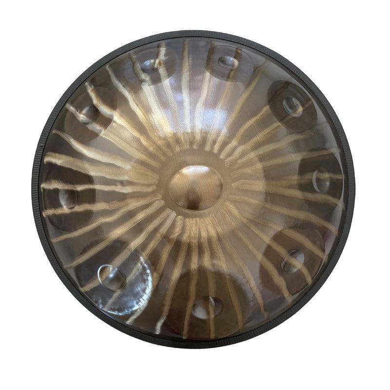 Customized MiSoundofNature Sun God E La Sirena Scale 22'' 9/10/12 Notes High-end 1.2mm Stainless Steel Handpan Drum, Available in 432 Hz and 440 Hz - HLURU.SHOP