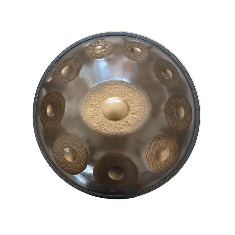 Customized MiSoundofNature Sun God Handmade Hammering High-end 22 Inches 10 Tones C Major Nitride Steel Handpan Drum, Available in 432 Hz and 440 Hz - HLURU.SHOP