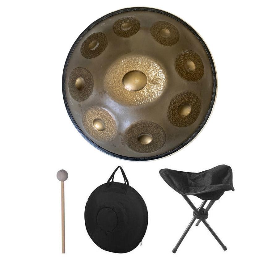 Customized MiSoundofNature Sun God Handmade Hammering High-end 22 Inches 9 Tones C Major Nitride Steel Handpan Drum, Available in 432 Hz and 440 Hz - HLURU.SHOP