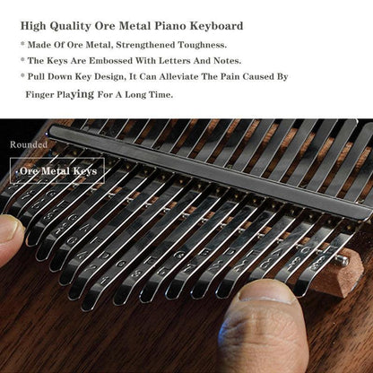 HLURU EQ 17/21 Key Flat Board Kalimba Thumb Piano, American Black Walnut / African Walnut Single Board C Tone Kalimba Instrument - HLURU.SHOP